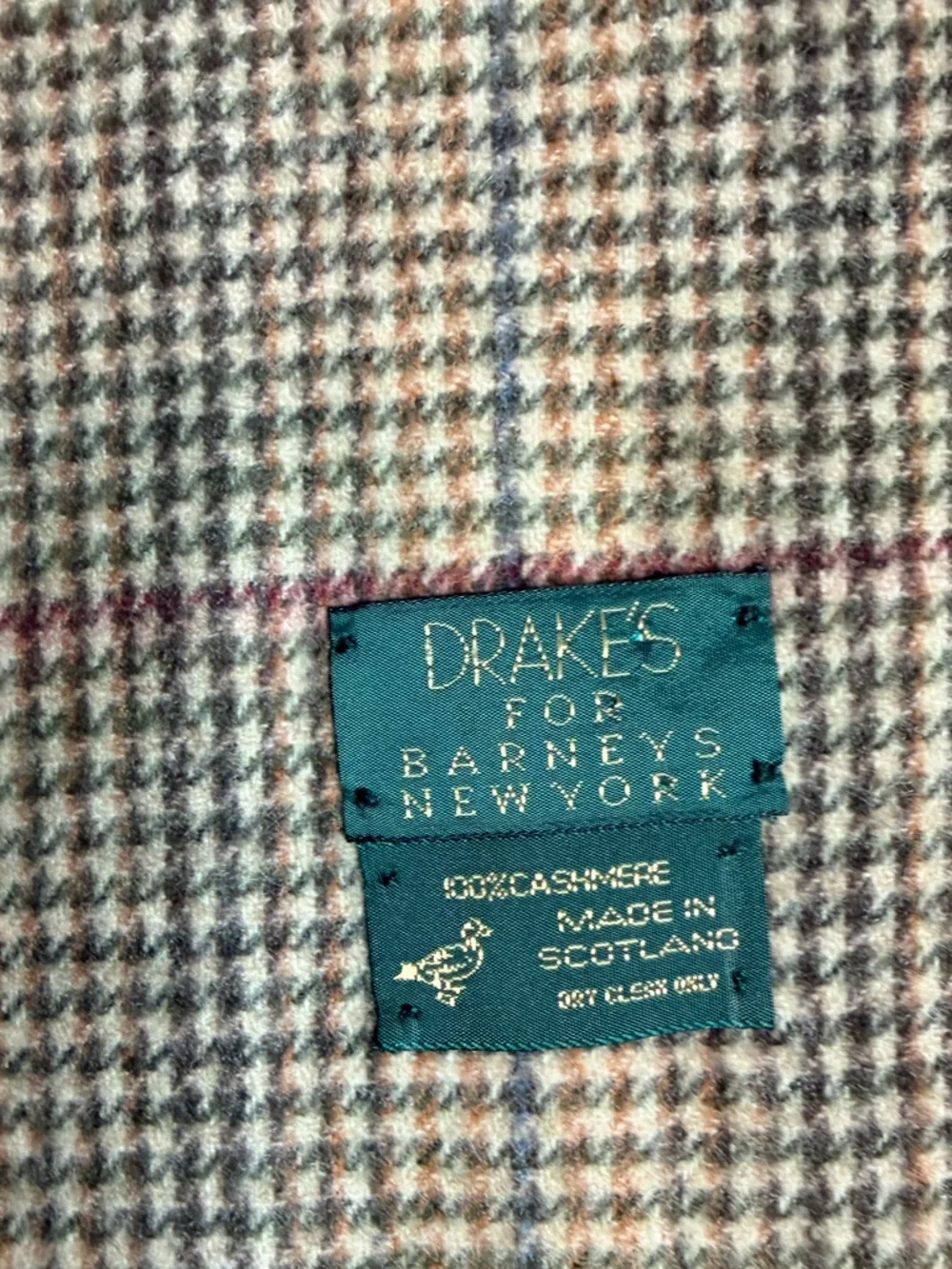 Drake’s for Barneys New York 100% Cashmere Scarf Made in Scotland
